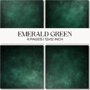 Emerald Green Paper Textures, Dark Forest Backgrounds (12x12 JPG Digital Download)