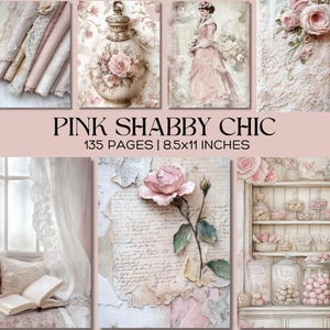 Pagine di diario vittoriano Junk, carta digitale Shabby Chic, kit effimero stampabile, carta per album vintage, cancelleria antica, download immediato