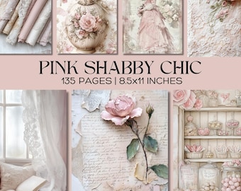 Victorian Junk Journal Pages, Shabby Chic Digital Paper, Printable Ephemera Kit, Vintage Scrapbook Paper Antique Stationery Instant Download