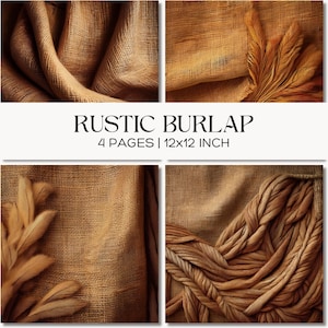 Rustikales Sackleinen-Digitalpapier, natürliches erdiges Gewebe-Bauernhaus-texturierte Hintergründe, Multi-Use-Design