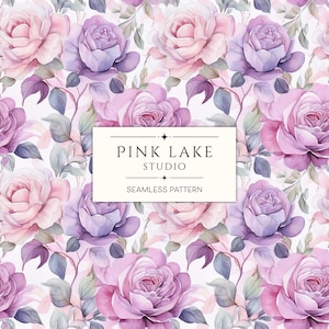 Aquarell Rose Musterdesign, romantische Blumenmuster, Vintage rosa digitales Papier, Cottagecore Hintergrund, sofortiger Download