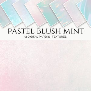 Rosa und Minze Aquarell Digital Papier, Pastell Ombre Hintergründe, nahtlose 12x12 "JPGs für Scrapbooking, Kunsthandwerk und Einladungen."