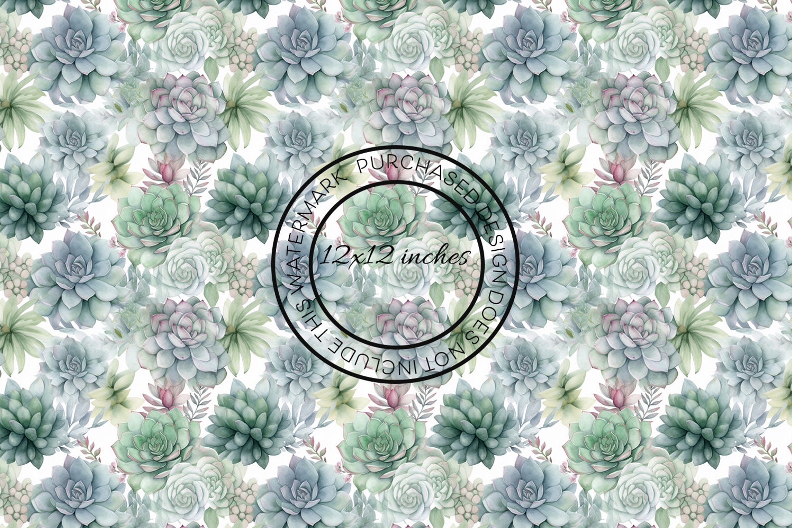 Watercolour Succulents, Cacti Digital Paper, Printable Seamless ...