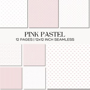 Pink Pastel Seamless Patterns – Geometric Scrapbooking Digital Paper