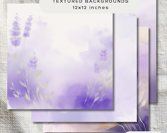 Muted Lavender Digital Paper, Soft Watercolor Backgrounds, Pastel Purple Scrapbook Paper, Printable Journaling Sheets, Subtle Lilac Textures