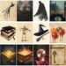 Vintage Gothic Halloween Digital Paper Pack, Gothic Witchy Scrapbook ...