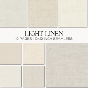 Linen Texture Seamless Pattern Bundle, Neutral Beige Farmhouse Fabric Backgrounds, Junk Journals, Scrapbooking