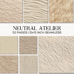 Neutral Atelier, Mega Texture Collection, Seamless Neutral Papers, Natural Beige, Tan, Light Brown Patterns