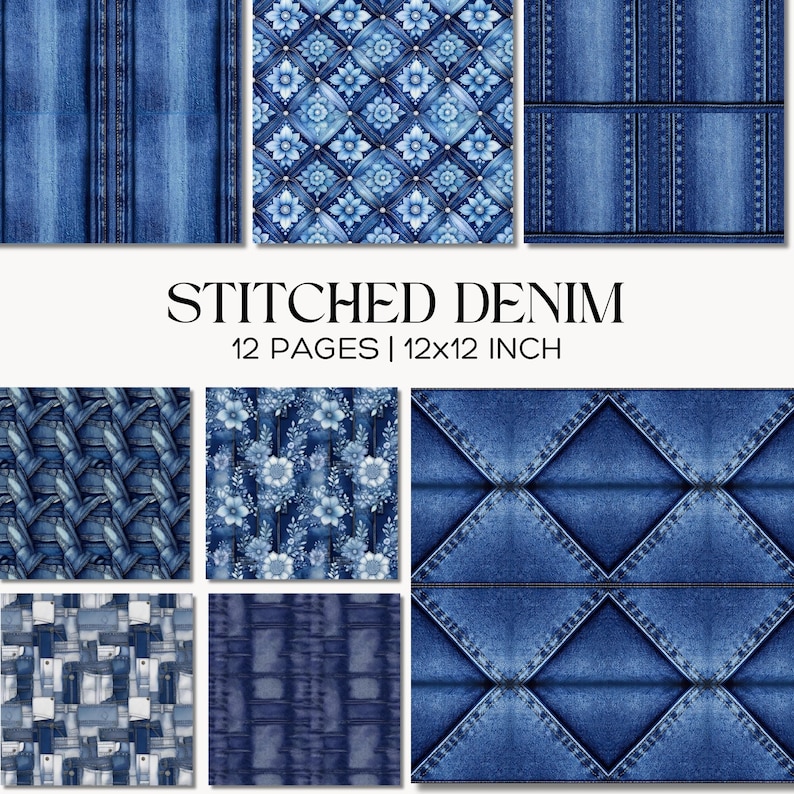 Jean Patterns R Stitched Blue Denim Textured Fabric Print, Jean Patterns – Patchwork ...