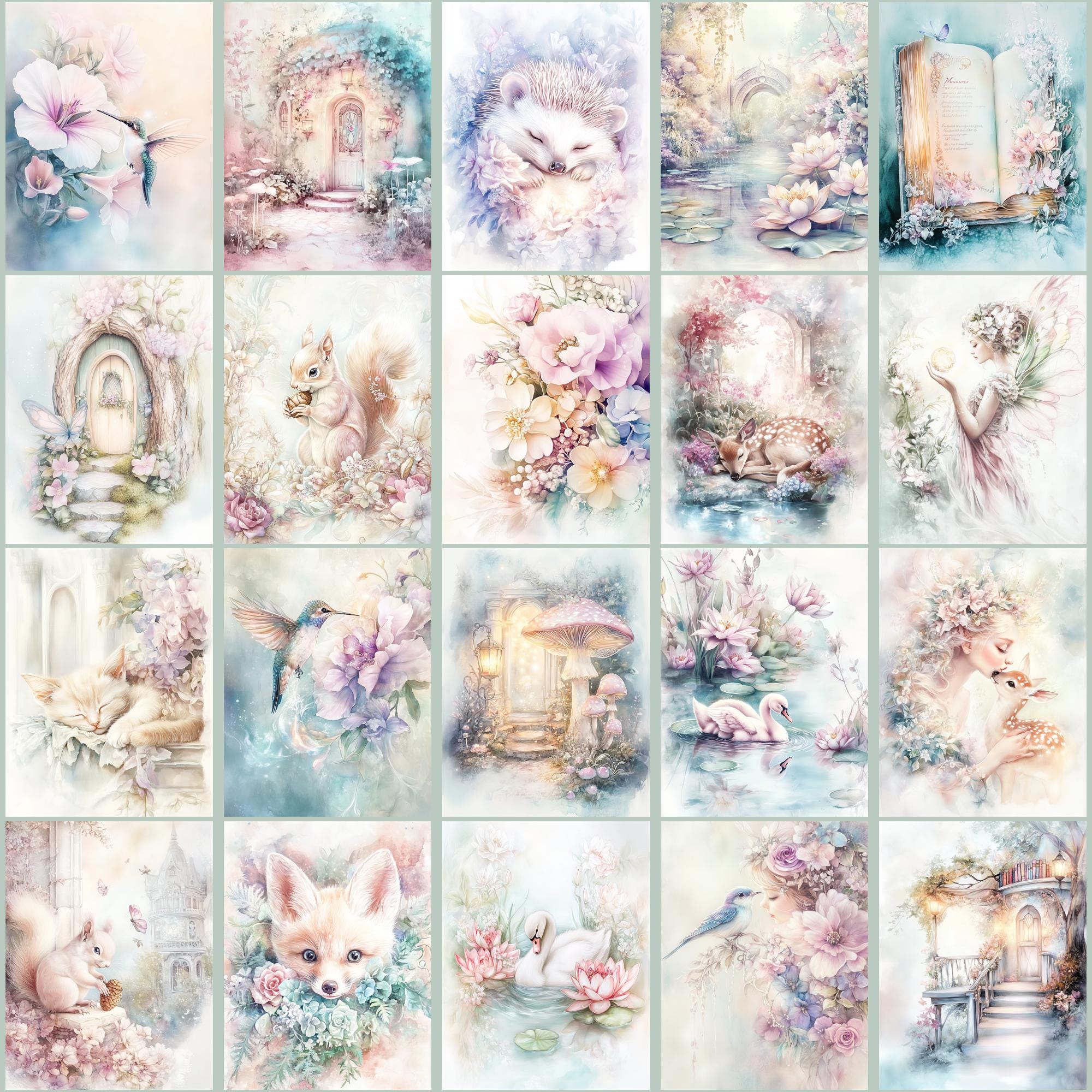 Fairy Garden Junk Journal Kit, Fairycore Pastel Cottagecore Printable ...