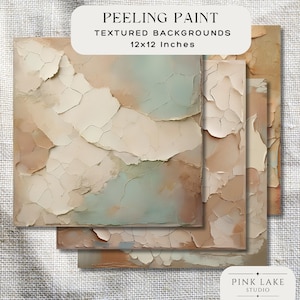 Peeling Paint Texture Pack, Shabby Chic Digitale Hintergründe, Rissige Wand bedruckbares Papier, Vintage Grunge Overlay, Distressed Texture Set