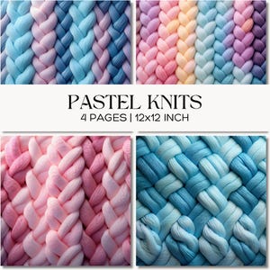 Fondos con textura de punto pastel, estampados de lana (descarga digital)