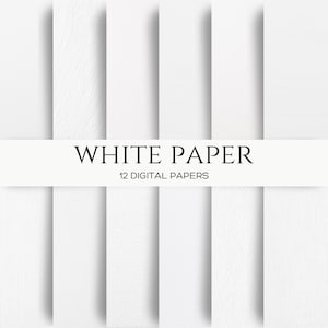Textures de papier blanc pour artistes, paquet de papier numérique pour projets créatifs, papier beaux-arts de haute qualité légèrement texturé, arrière-plans de 12 pouces