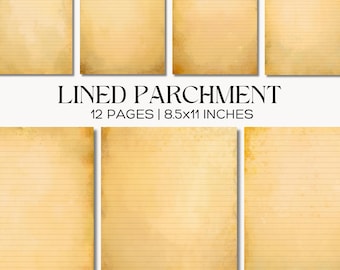 Aged Parchment Lined Paper - Vintage Printable Writing Sheets (Digital Download)