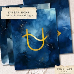 13 sterrenbeelden clipart, astrologie prints, gouden sterrenbeelden, hemelse sterrenbeelden, aquarel dierenriem, horoscoop kunst aan de muur, mystieke kunst