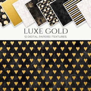 Luxe Gold Foil Digital Paper Pack – 12 Seamless Metallic Textures for Scrapbooking, Invitations, Junk Journals, Branding & Digital Crafts
