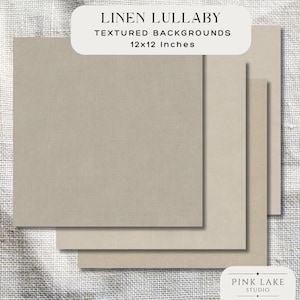 Ensemble de 4 berceuses en lin papier numérique, texture imprimable, papier pour journal intime beige marron clair Texture lin téléchargement numérique