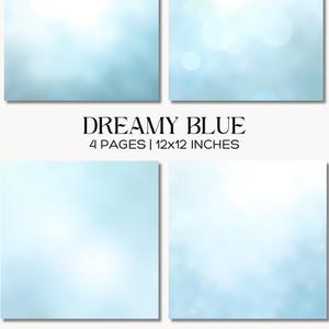 Fondos con degradado azul, papel digital con efecto acuarela de cielo costero, páginas para scrapbooking, papelería DIY.
