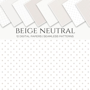 Carta beige pastello a forma di cuore, motivo pastello per neonati, confezione di carta digitale neutra per neonati, carta per album di ritagli neutra per genere, carta minimalista per baby shower