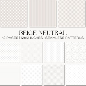 Beige Neutral Baby Papier Pack mit Pastell Mustern (Digitaler Download)