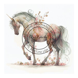 White Unicorns, Wall Art, Clipart, Digital Crafting Bundle of 12 ...