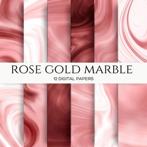 Carta digitale marmo oro rosa, texture metalliche di lusso, sfondi oro rosa, carta digitale astratta con lamina glamour, download immediato