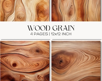 Pacchetto di carta digitale senza soluzione di continuità con venature del legno rustico, sfondi con texture in legno marrone caldo naturale