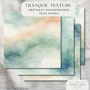 Papier numérique aquarelle à la texture paisible, arrière-plans abstraits doux en bleu et sauge, papier artisanal de scrapbooking pour journaux, cartes et oeuvre d'art mural
