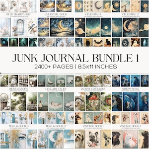 Ultimate Junk Journal Bundle, 2400+ Page Digital Scrapbook Mega Set, Vintage Ephemera Collection, Celestial Floral and Animal Collage Sheets