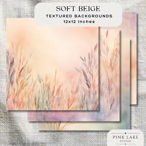 Papel digital de acuarela con vetas suaves, fondos de trigo pastel suave, texturas neutras imprimibles para álbumes de recortes, estética rústica de granja