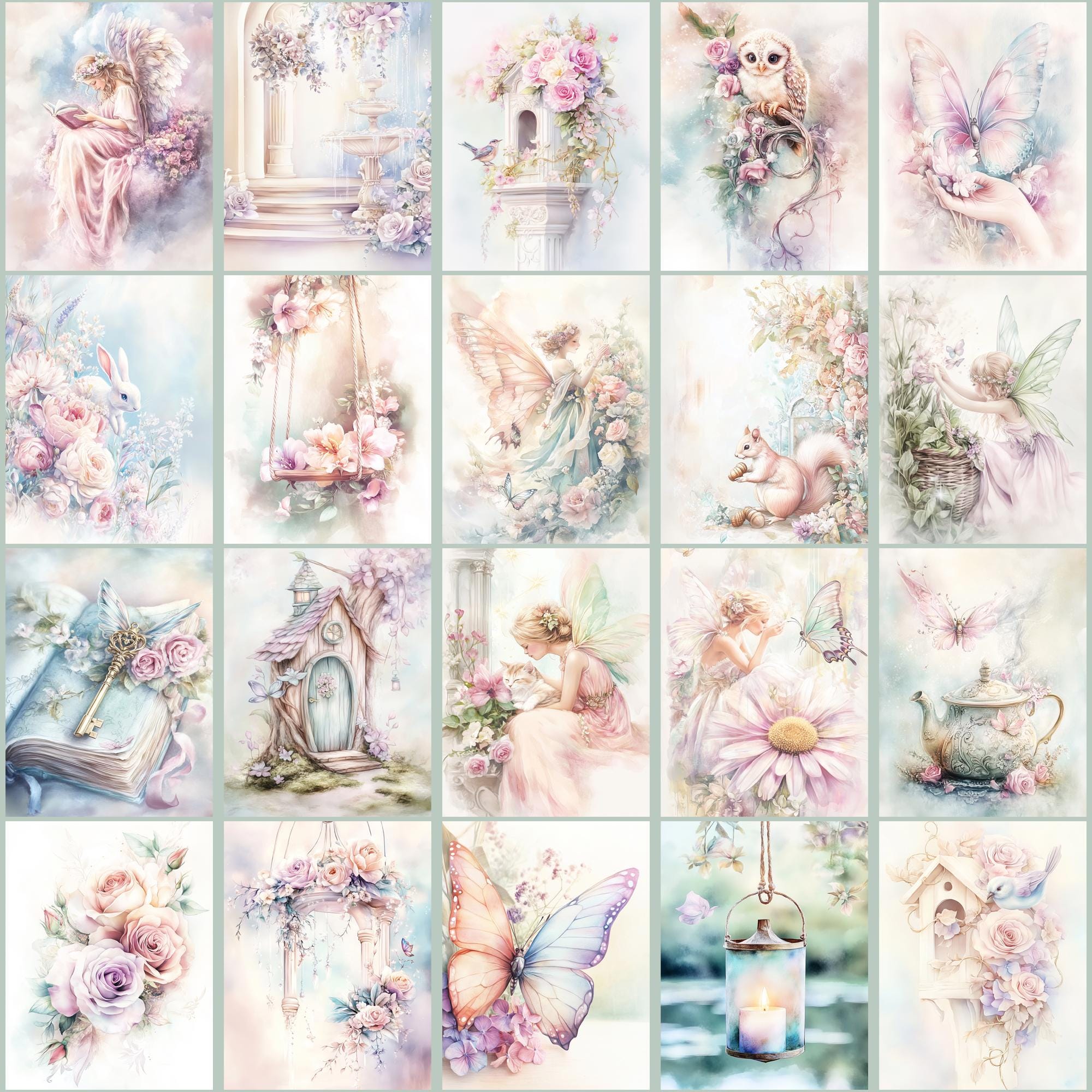 Fairy Garden Junk Journal Kit, Fairycore Pastel Cottagecore Printable ...