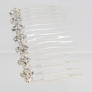 1 Pair - Crystal Bridal Comb, Silver Wedding Comb, Crystal Wedding Accessory, Brides Crystal Hair Comb Silver