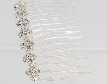 1 Pair - Crystal Bridal Comb, Silver Wedding Comb, Crystal Wedding Accessory, Brides Crystal Hair Comb Silver