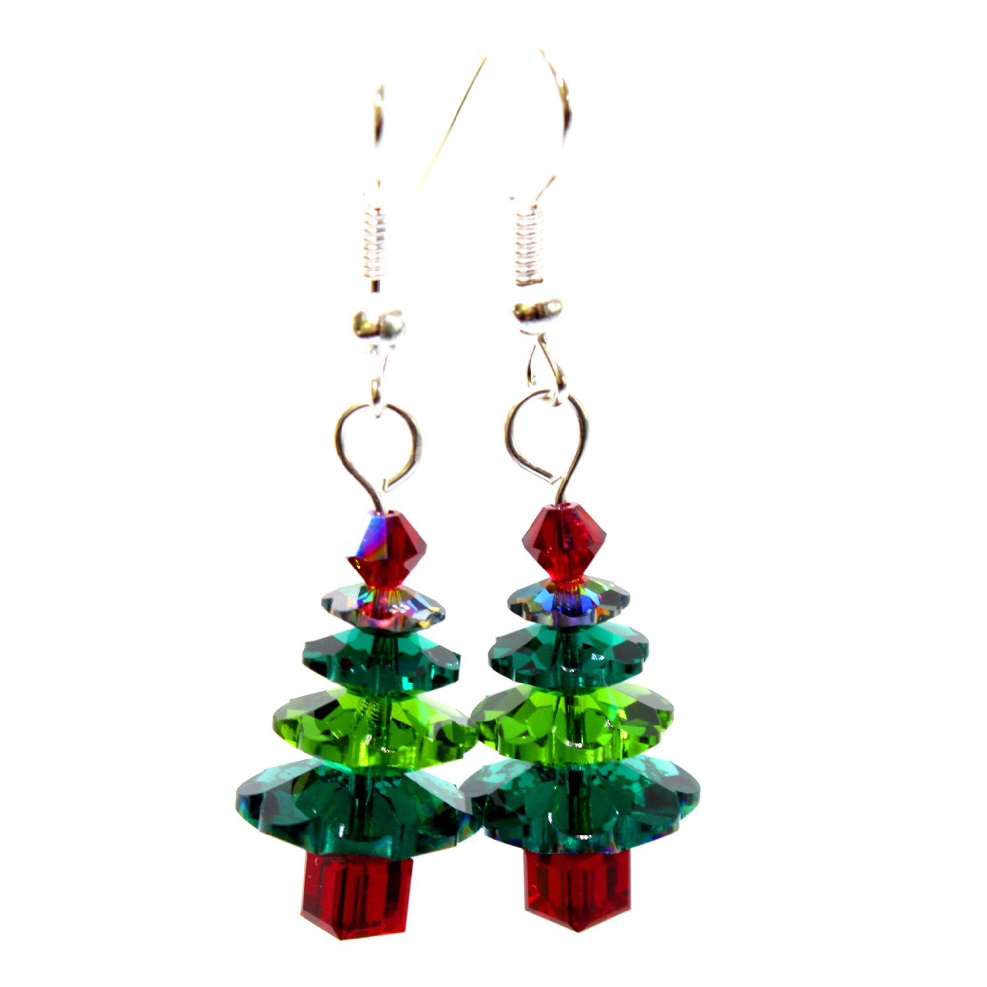 Swarovski Crystal Christmas Tree Earrings Christmas Etsy