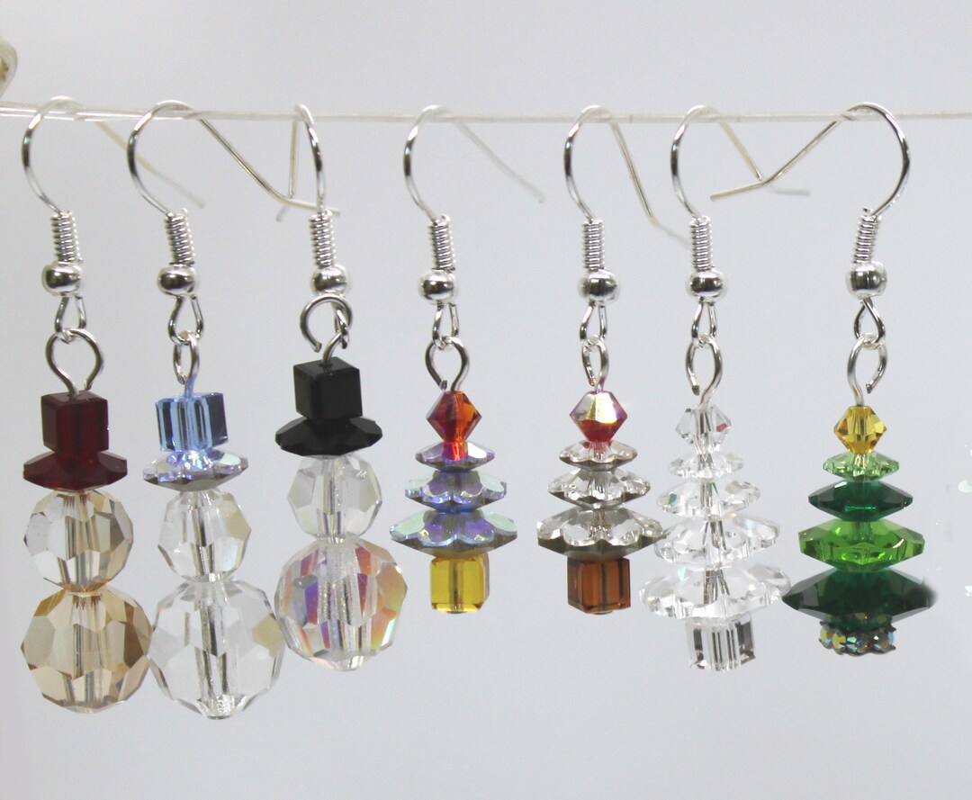 Swarovski Crystal Christmas Tree Earrings, Christmas Earrings,swarovski Crystals Etsy