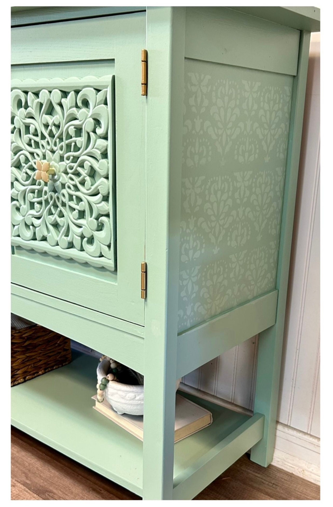 Gorgeous Light Sage Green Buffet Cabinet Sideboard Entryway - Etsy
