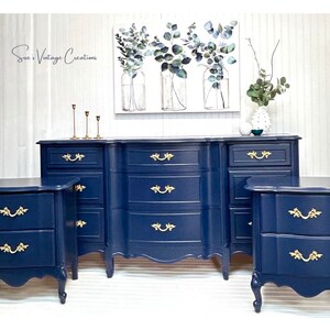 SOLD SOLD SOLD Gorgeous French Provincial Dresser Sideboard Buffet Table and Nightstands End Tables image 4