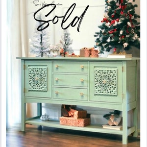DO NOT BUY  Sold Sold Sold Gorgeous Light Sage Green Buffet Cabinet Sideboard Entryway Table