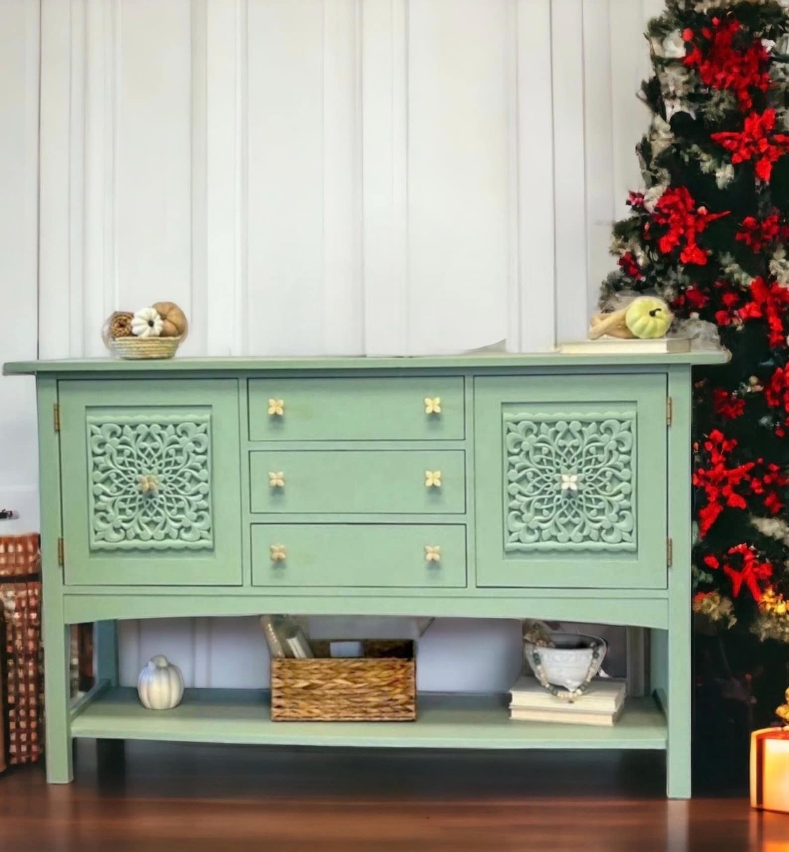 DO NOT BUY Sold Sold Sold Gorgeous Light Sage Green Buffet Cabinet ...