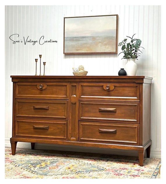 solid wood mid century modern dresser Amish Kiel Mid-Century Triple TV room Walker Edison Furniture Company Sloane