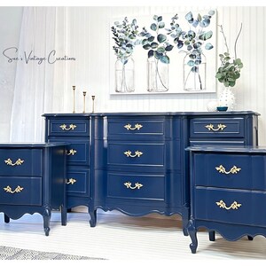 SOLD SOLD SOLD Gorgeous French Provincial Dresser Sideboard Buffet Table and Nightstands End Tables image 1