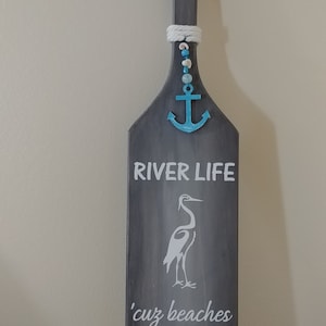 Decorative Wooden Oar, Wooden Paddle, River Life, Beaches Salty