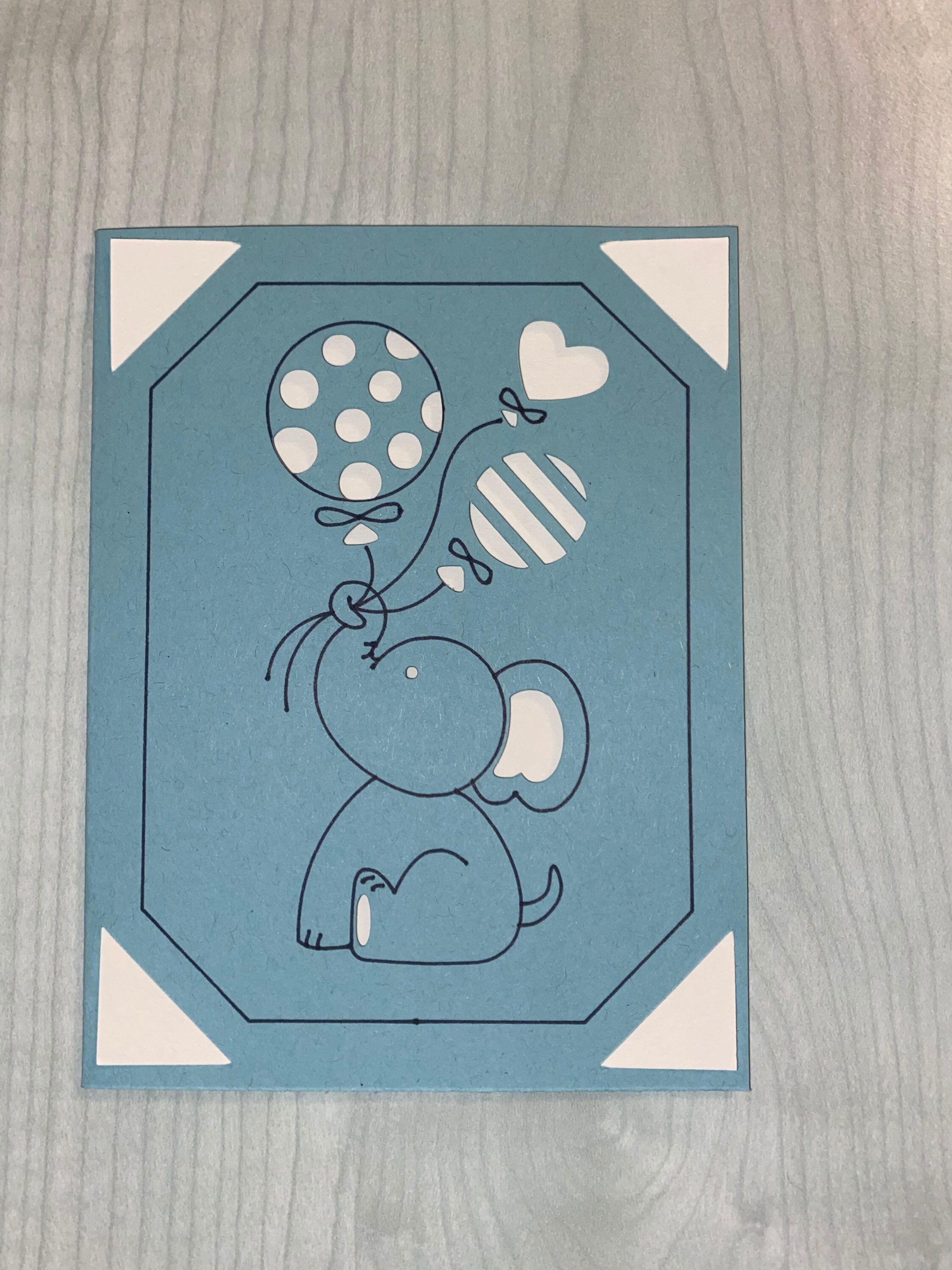 Cute Elephant Baby Card Etsy