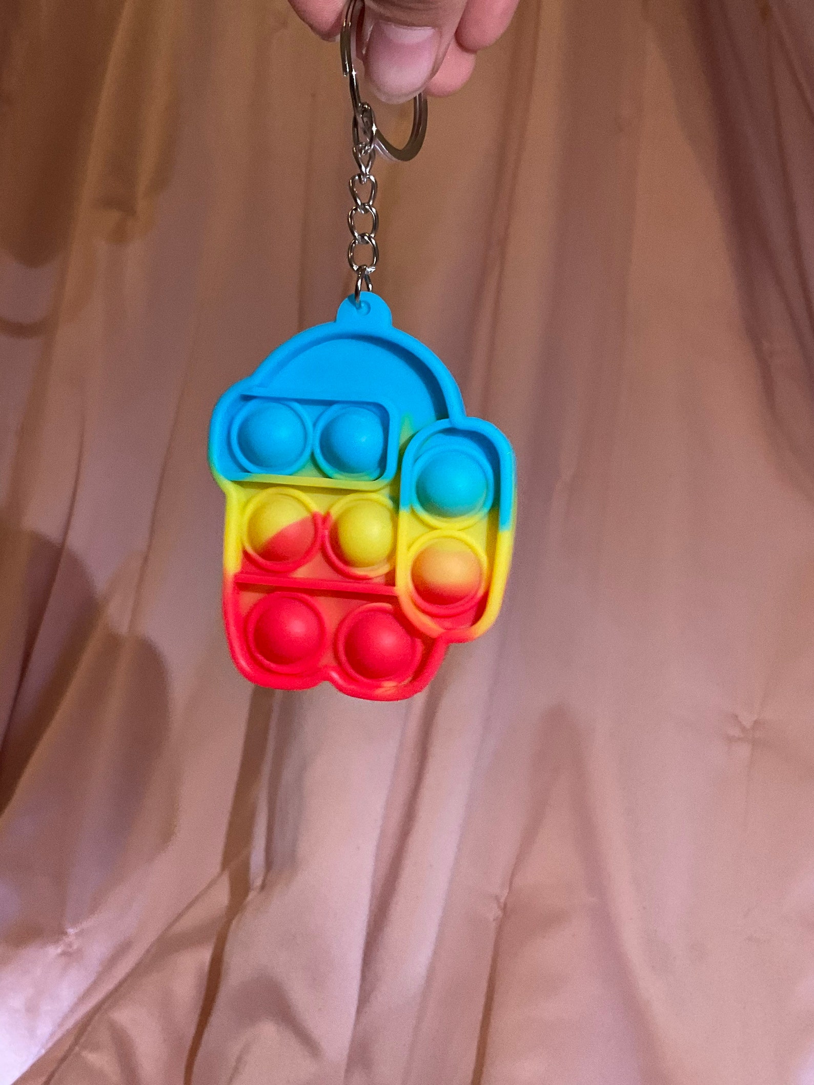 Among Us PopIt Backpack Keychain Satisfying Rainbow Etsy