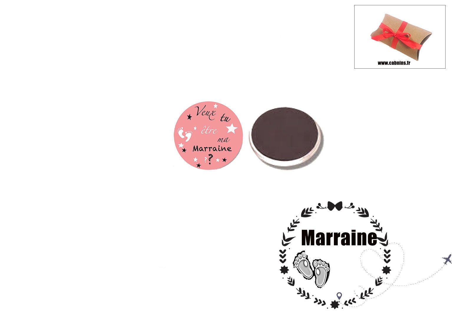 Aimant Magnet Demande Marraine, Annonce Parrain, Cadeau Naissance, Anniversaire, Cadeau Marraine