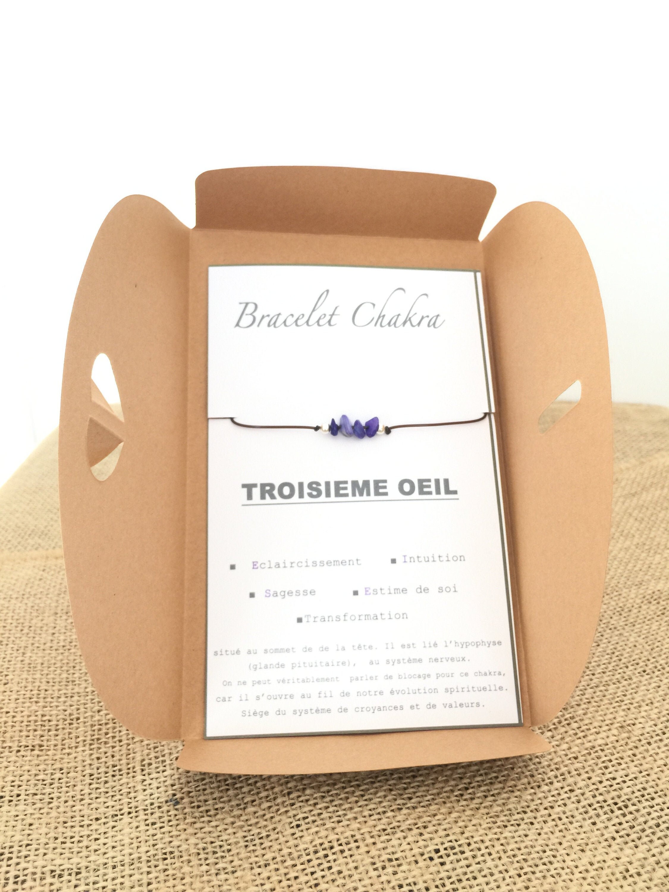 Bracelet Chakra avec Carte de Signification, Bijoux Guérison . Bracelet Mandala, Bracelet Yoga, Char