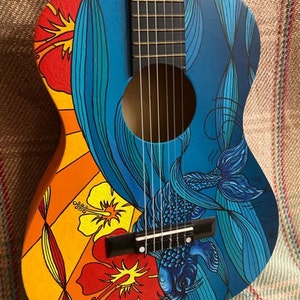 Mosaic Guitar  Rock and Roll, Shabby Chic, Vintage Floral