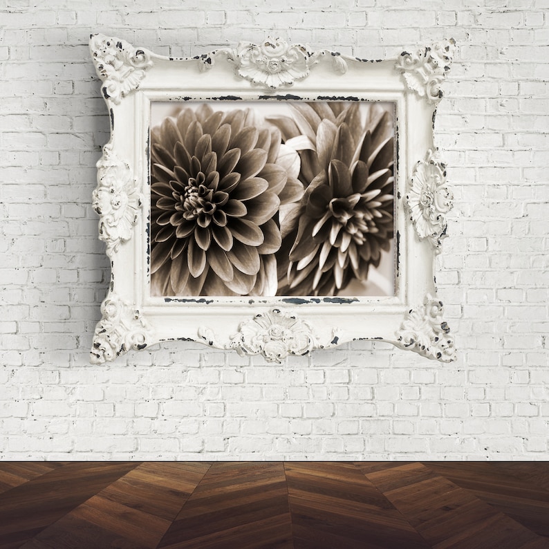 Sepia Flower Photography Print, Flower Wall Decor, Printable Art, Digital Download Etsy