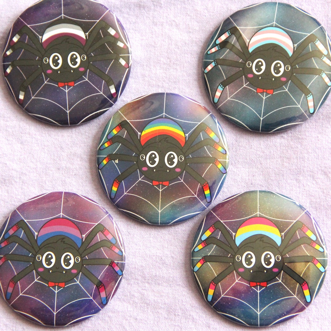Prede Spider Spider Pride Buttons | LGBTQ+ Pinback Badge - Etsy