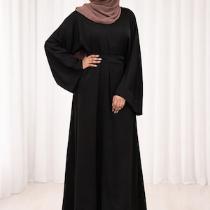 chinese dress ladies Linen Kimono Dress Black – Atelier Mizuni